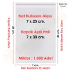 7x25+5 cm.(7x30) 1.000 Adet Şeffaf Bantlı Yapışkanlı OPP Poşet