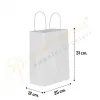 Beyaz Kraft Çanta Orta Boy 25x12x31 cm 25 Adet