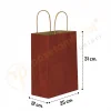 Bordo Kraft Çanta Orta Boy 25x12x31 cm 25 Adet