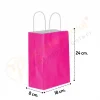 Fuşya Kraft Çanta Küçük Boy 18x8x24 cm 25 Adet