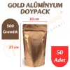 Gold Alüminyum Doypack 16x27x8 cm (50 Adet)
