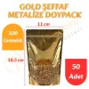 Gold Şeffaf Metalize Doypack 11x18,5x7 cm (50 Adet)