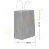Gümüş Kraft Çanta Küçük Boy 18x8x24 cm 25 Adet