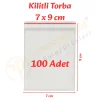 7x9 cm. Kilitli Torba (100 Adet)