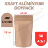 Kraft Alüminyum Doypack 16x27x8 cm (50 Adet)