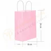 Pembe Kraft Çanta Küçük Boy 18x8x24 cm 25 Adet