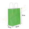 Yeşil Kraft Çanta Orta Boy 25x12x31 cm 25 Adet