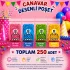 250 Adet 4 Renkli Canavar Desenli Cake Pop & Kurabiye Poşeti - 10x15 cm