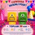30 Adet Sarı-Yeşil Renkli Canavar Desenli Cake Pop & Kurabiye Poşeti-10x15 cm