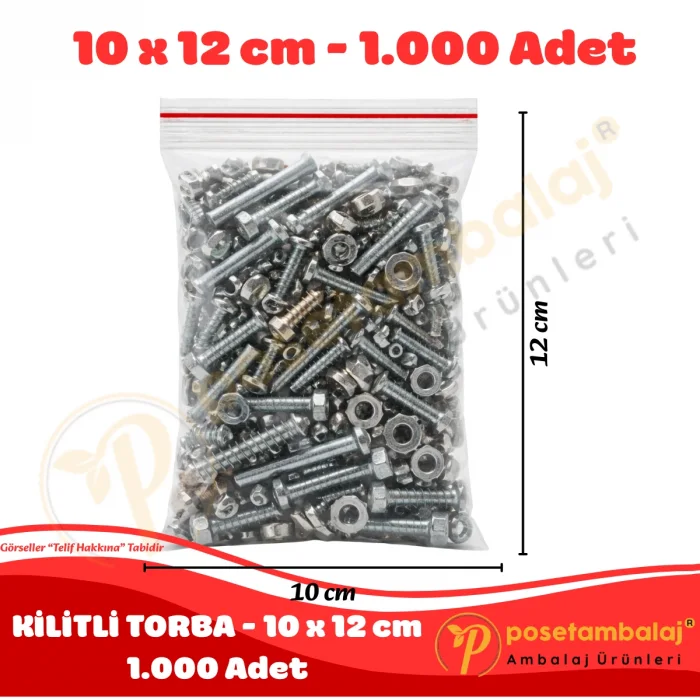 10x12 cm. Kilitli Torba (1.000 Adet)