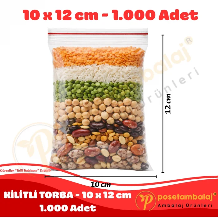 10x12 cm. Kilitli Torba (1.000 Adet)