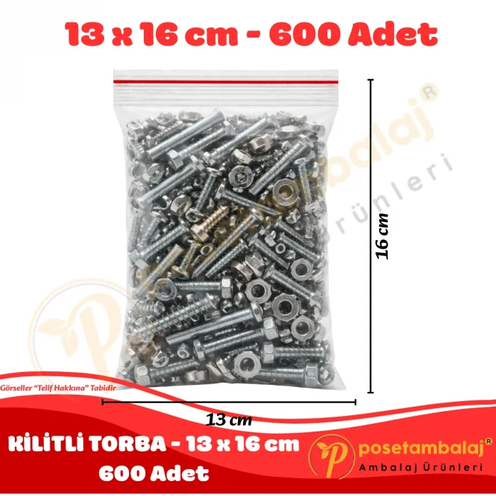 13x16 cm. Kilitli Torba (600 Adet)