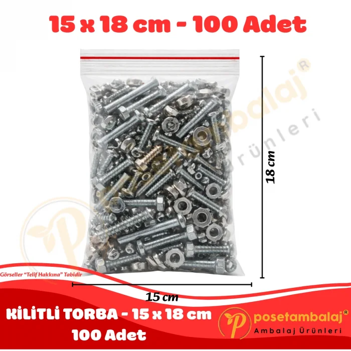 15x18 cm. Kilitli Torba (100 Adet)