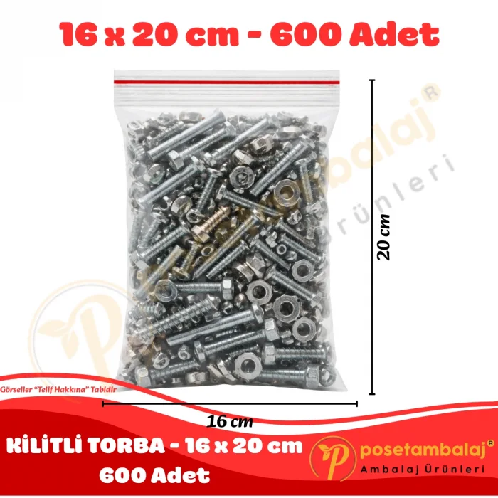 16x20 cm. Kilitli Torba (600 Adet)