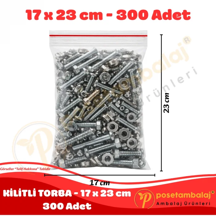 17x23 cm. Kilitli Torba (300 Adet)