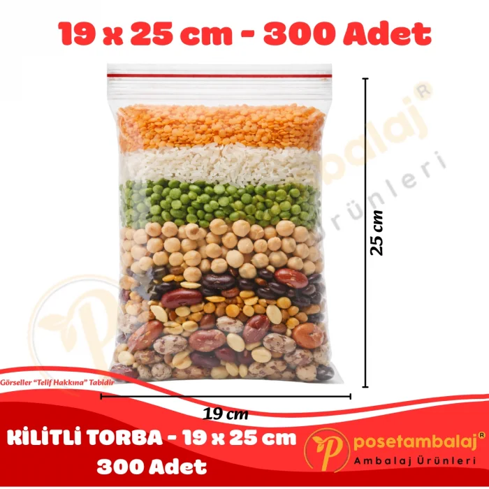 19x25 cm. Kilitli Torba (300 Adet)