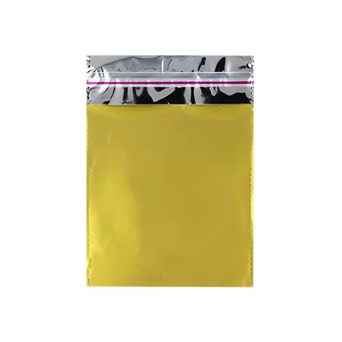 20x25 cm Altın Renk Bantlı Lüks Metalize Hediyelik Poşet (50 Adet)
