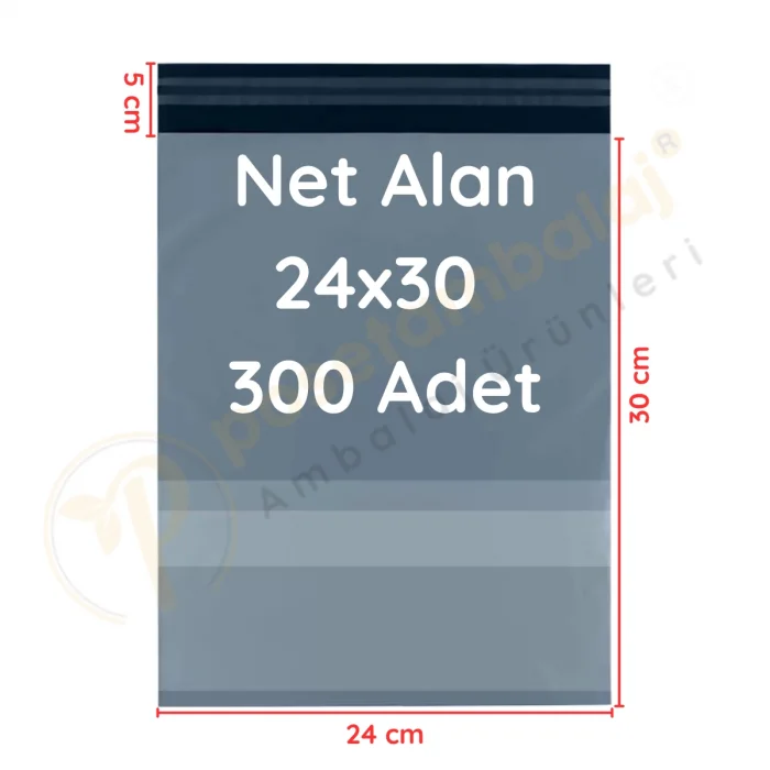 24x30+5 cm (24x35) Cepli Kargo Poşeti 300 Adet
