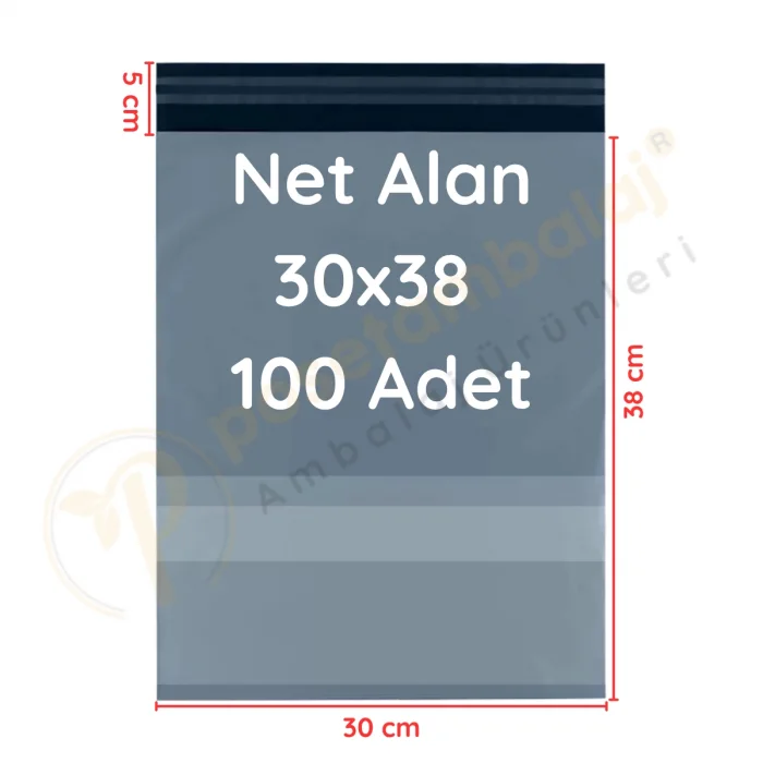 30x38+5 cm (30x43) Cepli Kargo Poşeti 100 Adet