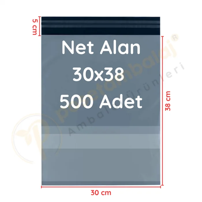 30x38+5 cm (30x43) Cepli Kargo Poşeti 500 Adet