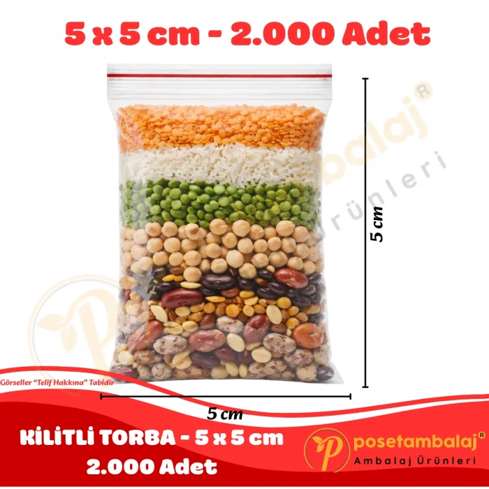 5x5 cm. Kilitli Torba (2.000 Adet)