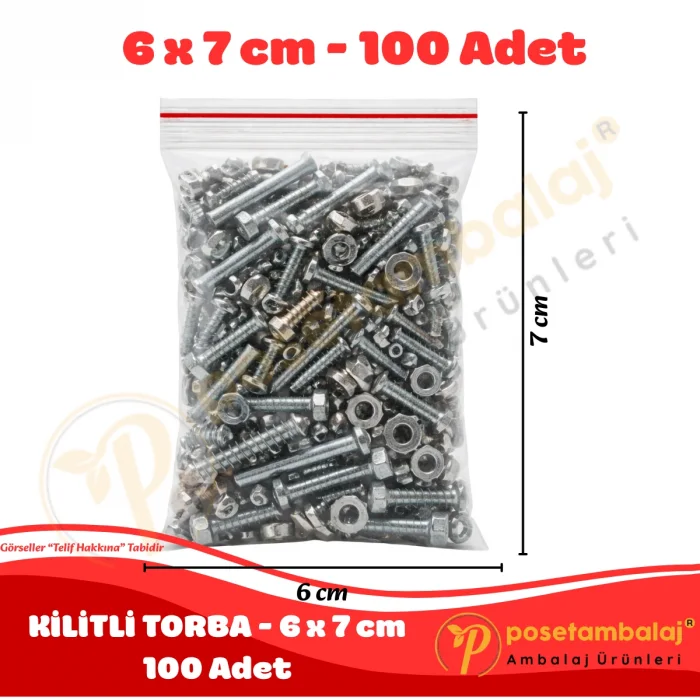 6x7 cm. Kilitli Torba (100 Adet)