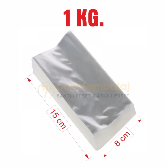 8x15 cm. Şeffaf Bantsız Düz Jelatin / 1 kg.