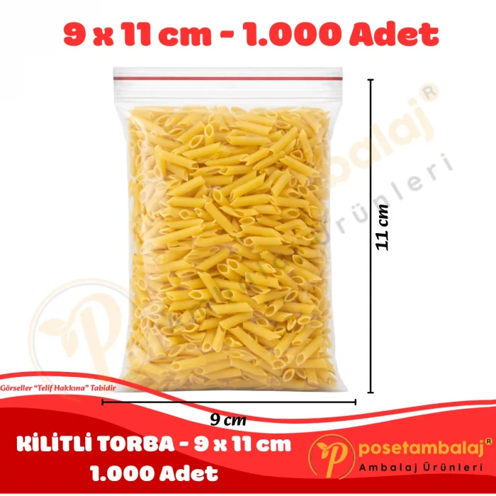 9x11 cm. Kilitli Torba (1.000 Adet)