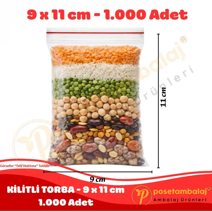 9x11 cm. Kilitli Torba (1.000 Adet)