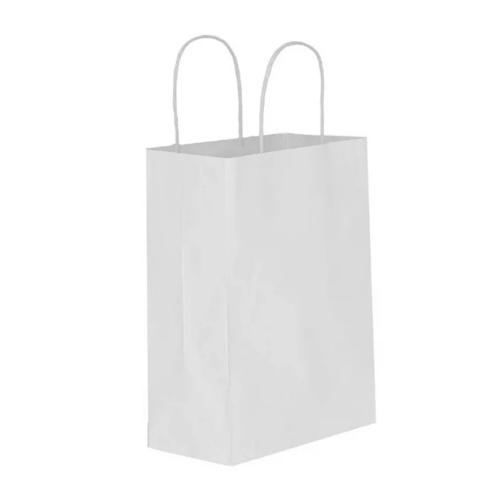 Beyaz Kraft Çanta Orta Boy 25x12x31 cm 25 Adet