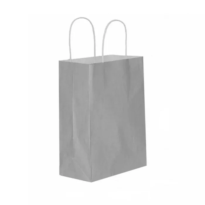 Gümüş Kraft Çanta Orta Boy 25x12x31 cm 25 Adet
