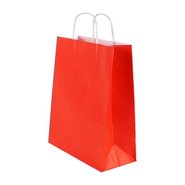 Kırmızı Kraft Çanta Orta Boy 25x12x31 cm 25 Adet