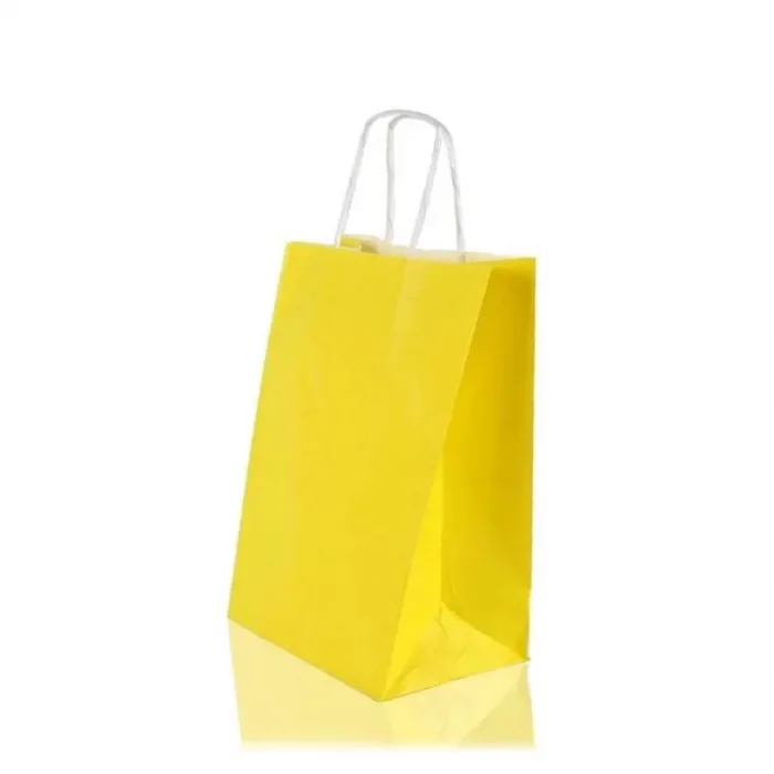 Sarı Kraft Çanta Küçük Boy 18x8x24 cm 25 Adet