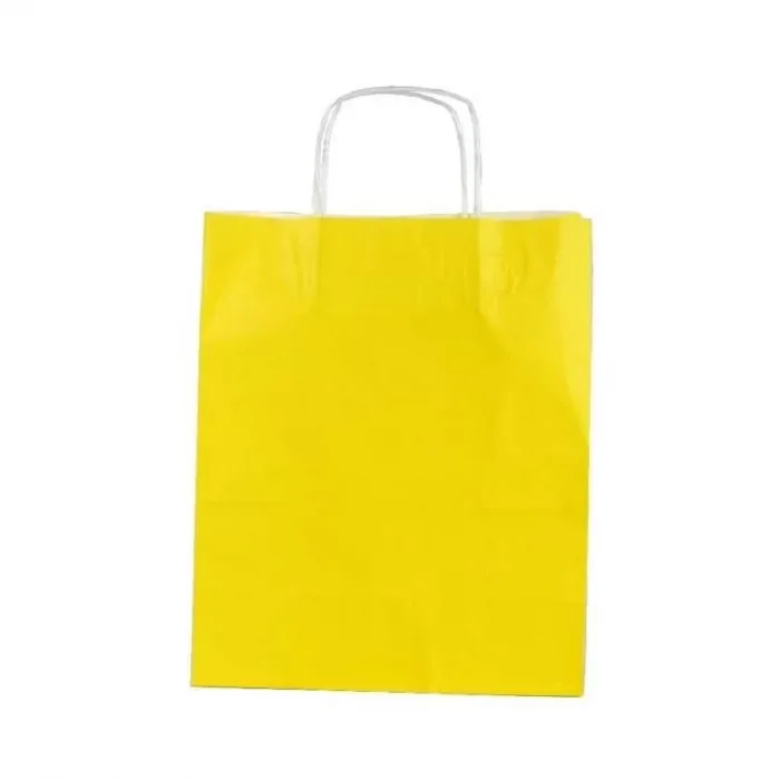 Sarı Kraft Çanta Orta Boy 25x12x31 cm 25 Adet