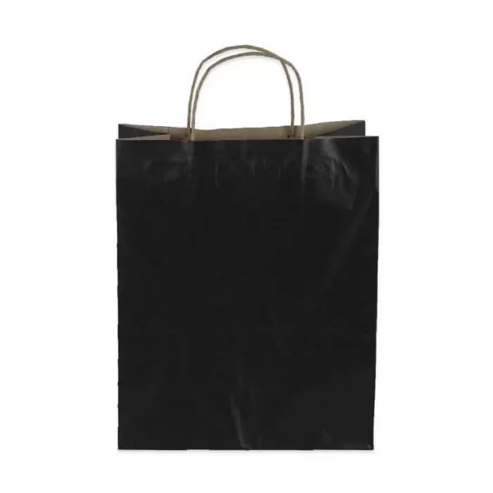 Siyah Kraft Çanta Orta Boy 25x12x31 cm 25 Adet