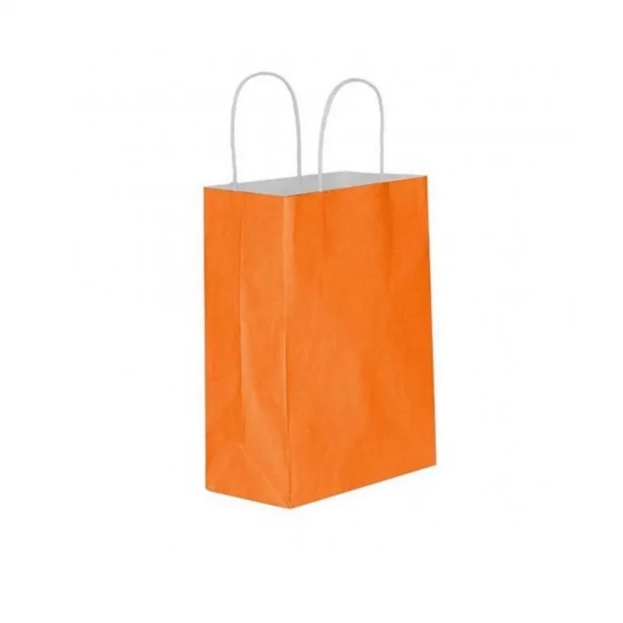 Turuncu Kraft Çanta Orta Boy 25x12x31 cm 25 Adet