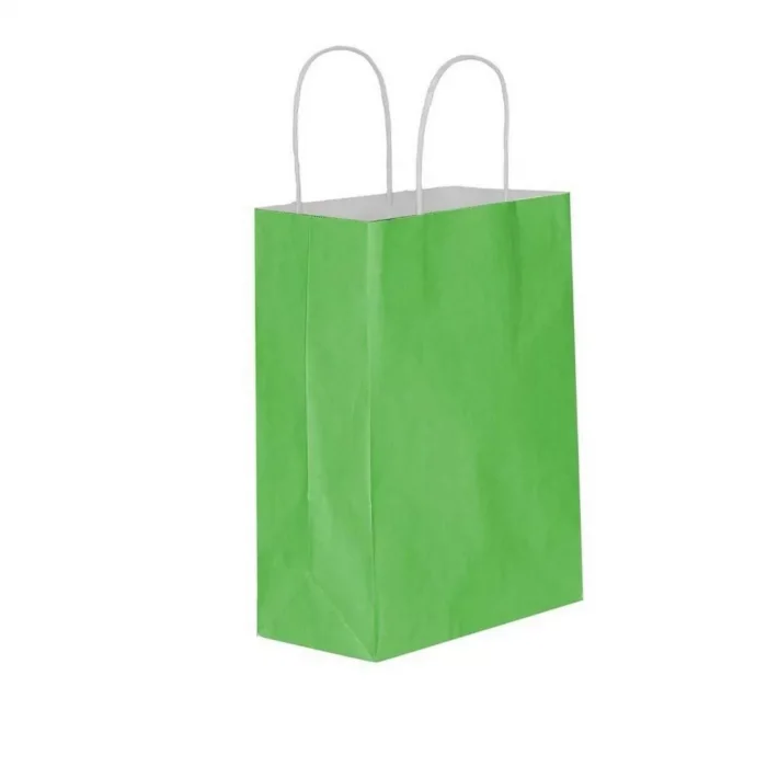 Yeşil Kraft Çanta Orta Boy 25x12x31 cm 25 Adet