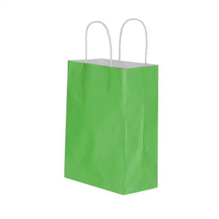 Yeşil Kraft Çanta Orta Boy 25x12x31 cm 25 Adet