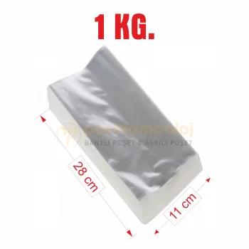 11x28 cm. Şeffaf Bantsız Düz Jelatin / 1 kg.