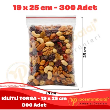 19x25 cm. Kilitli Torba (300 Adet)