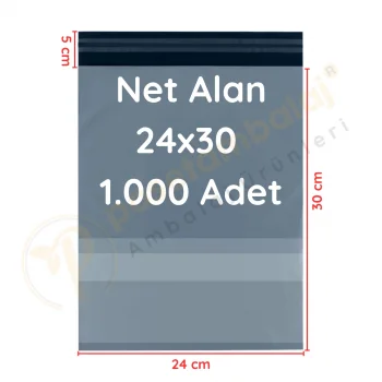 24x30+5 cm (24x35) Cepli Kargo Poşeti 1.000 Adet