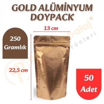 Gold Alüminyum Doypack 13x22,5x7 cm (50 Adet)
