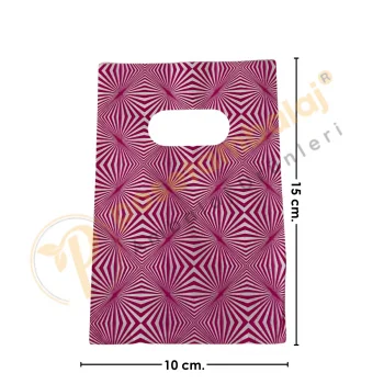 Pembe Sonsuzluk Desenli Hediyelik Poşet 10x15 cm