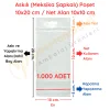 10x20 cm (Kapalı Hali 10x10 cm) 1.000 Adet OPP Askılı Meksika Şapkalı Poşet