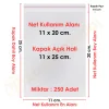 11x20+5 cm.(11x25) 250 Adet Şeffaf Bantlı Yapışkanlı OPP Poşet