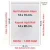 14x15+5 cm.(14x20) 1.000 Adet Şeffaf Bantlı Yapışkanlı OPP Poşet