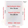 14x15+5 cm.(14x20) 500 Adet Şeffaf Bantlı Yapışkanlı OPP Poşet