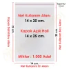 14x20+5 cm.(14x25) 1.000 Adet Şeffaf Bantlı Yapışkanlı OPP Poşet