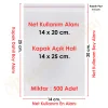 14x20+5 cm.(14x25) 500 Adet Şeffaf Bantlı Yapışkanlı OPP Poşet