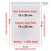 15x20+5 cm.(15x25) 1.000 Adet Şeffaf Bantlı Yapışkanlı OPP Poşet